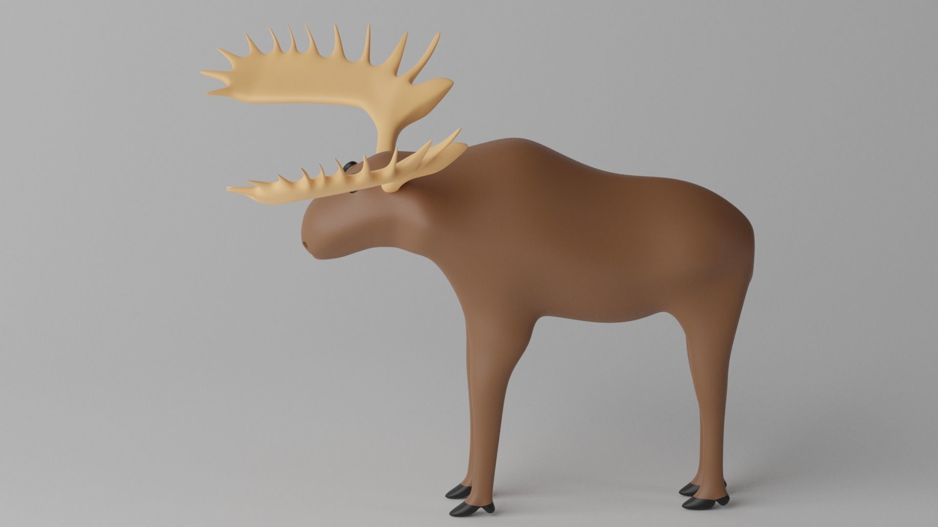Cartoon Moose Deer 3D model_12