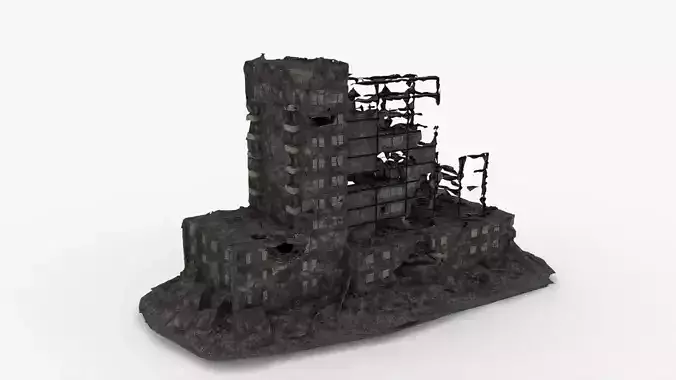 Scan Lowpoly Ruined Building