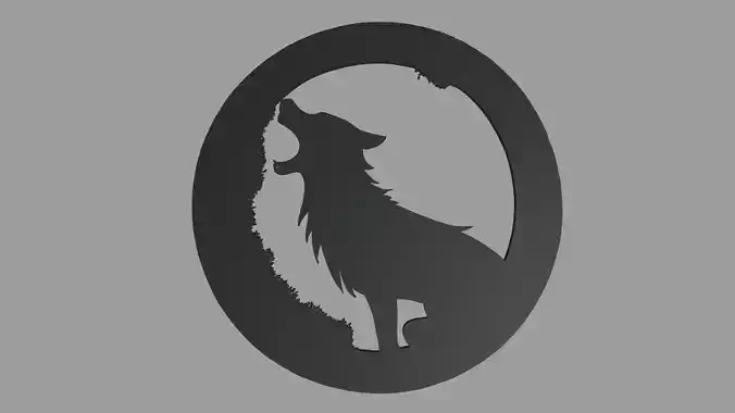 Wolf Moon Wall Silhouette 01