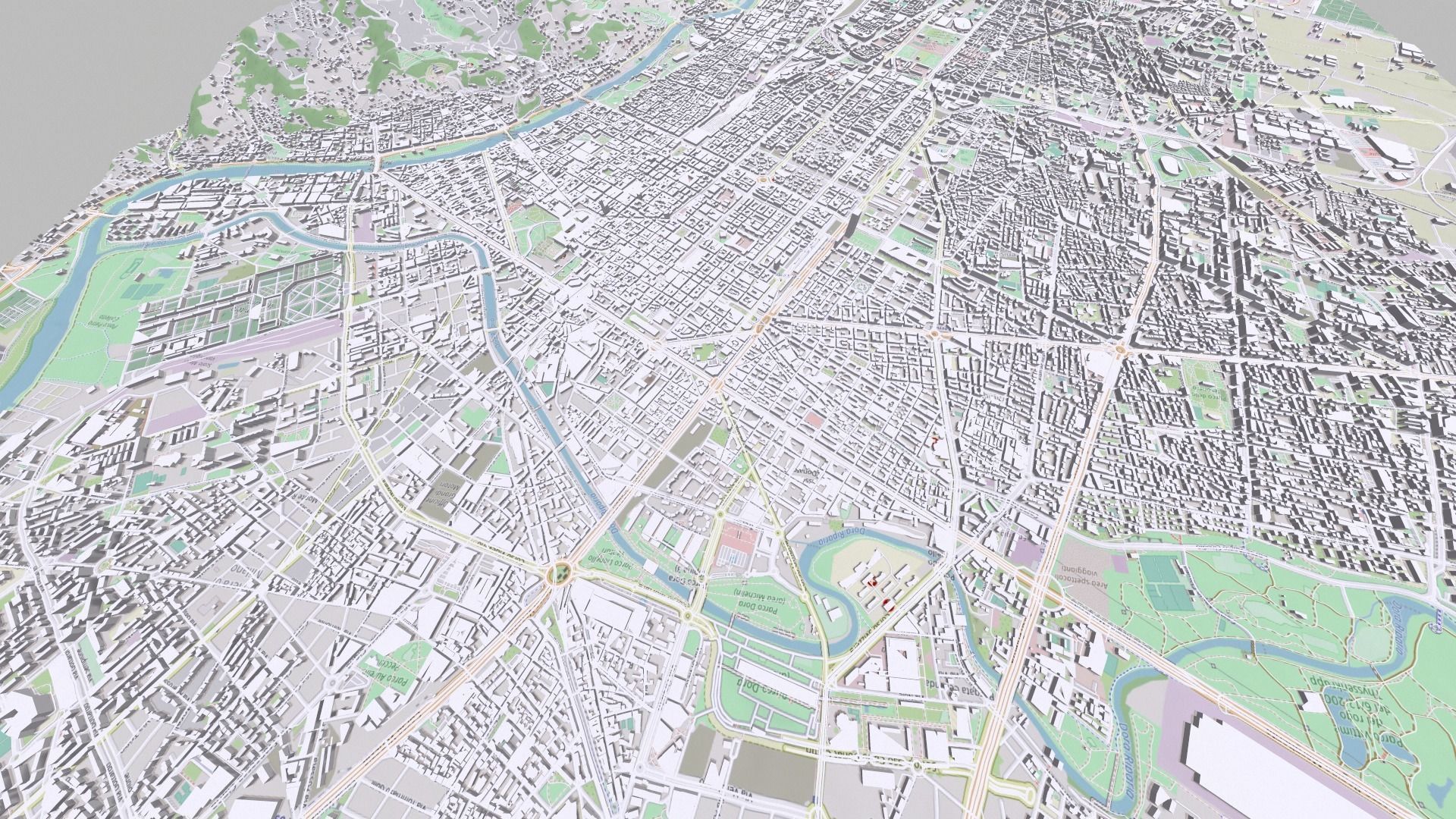 Cityscape Turin Italy 3D model_9