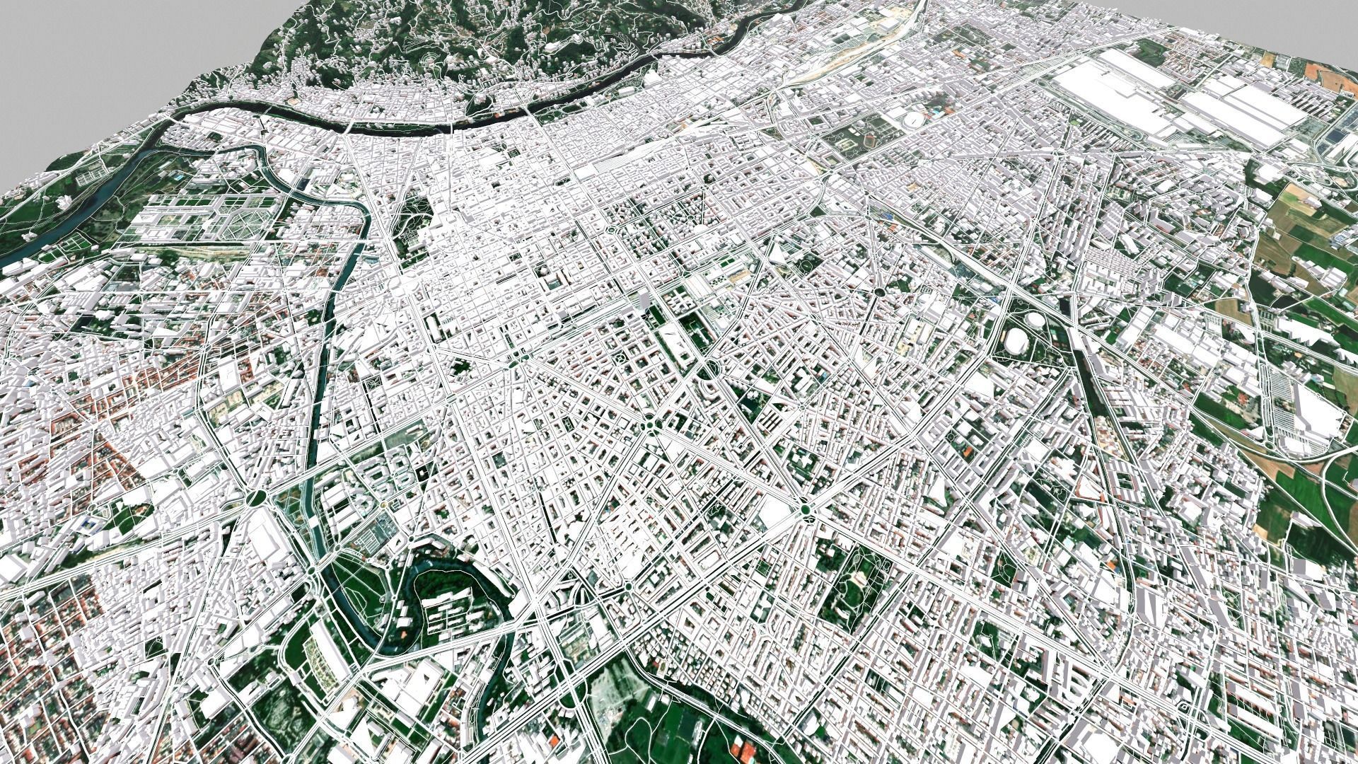Cityscape Turin Italy 3D model_10