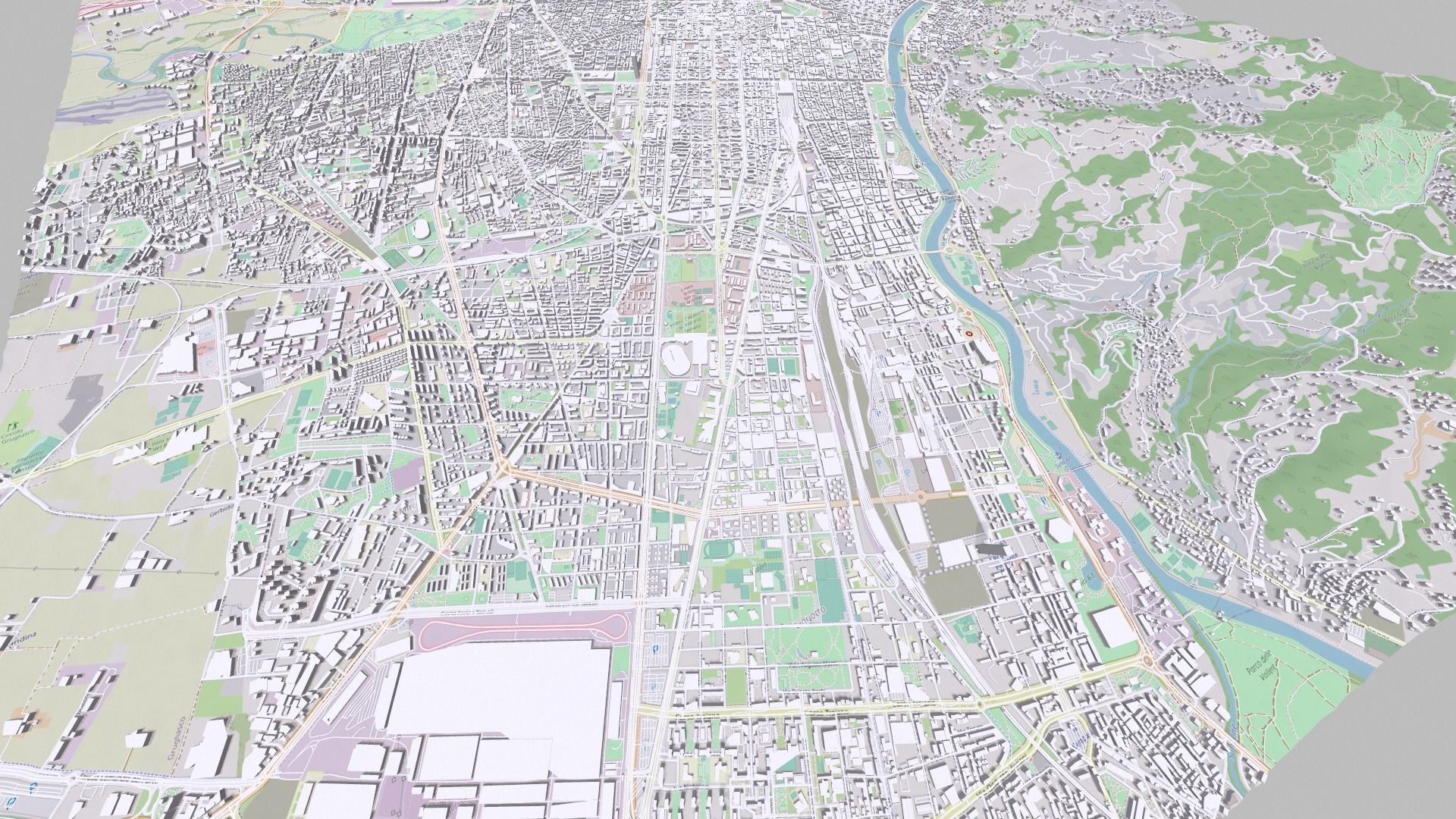 Cityscape Turin Italy 3D model_3