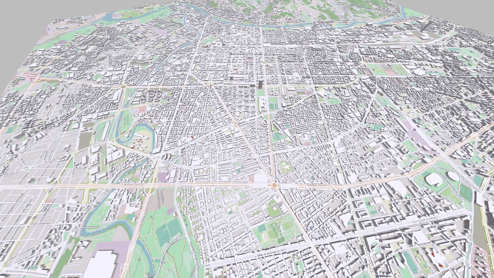 Cityscape Turin Italy 3D model_7
