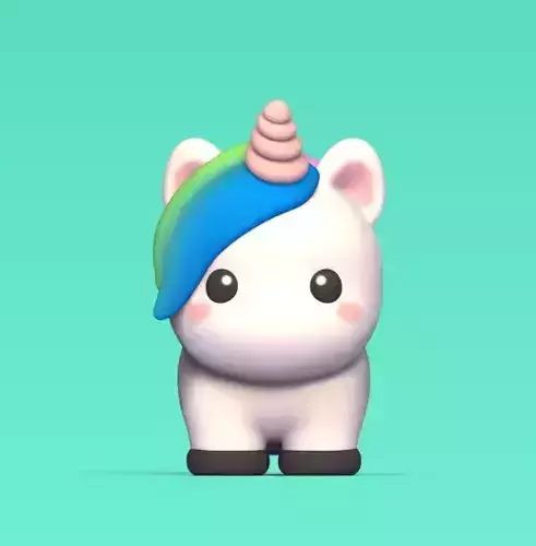 Cute Round Unicorn