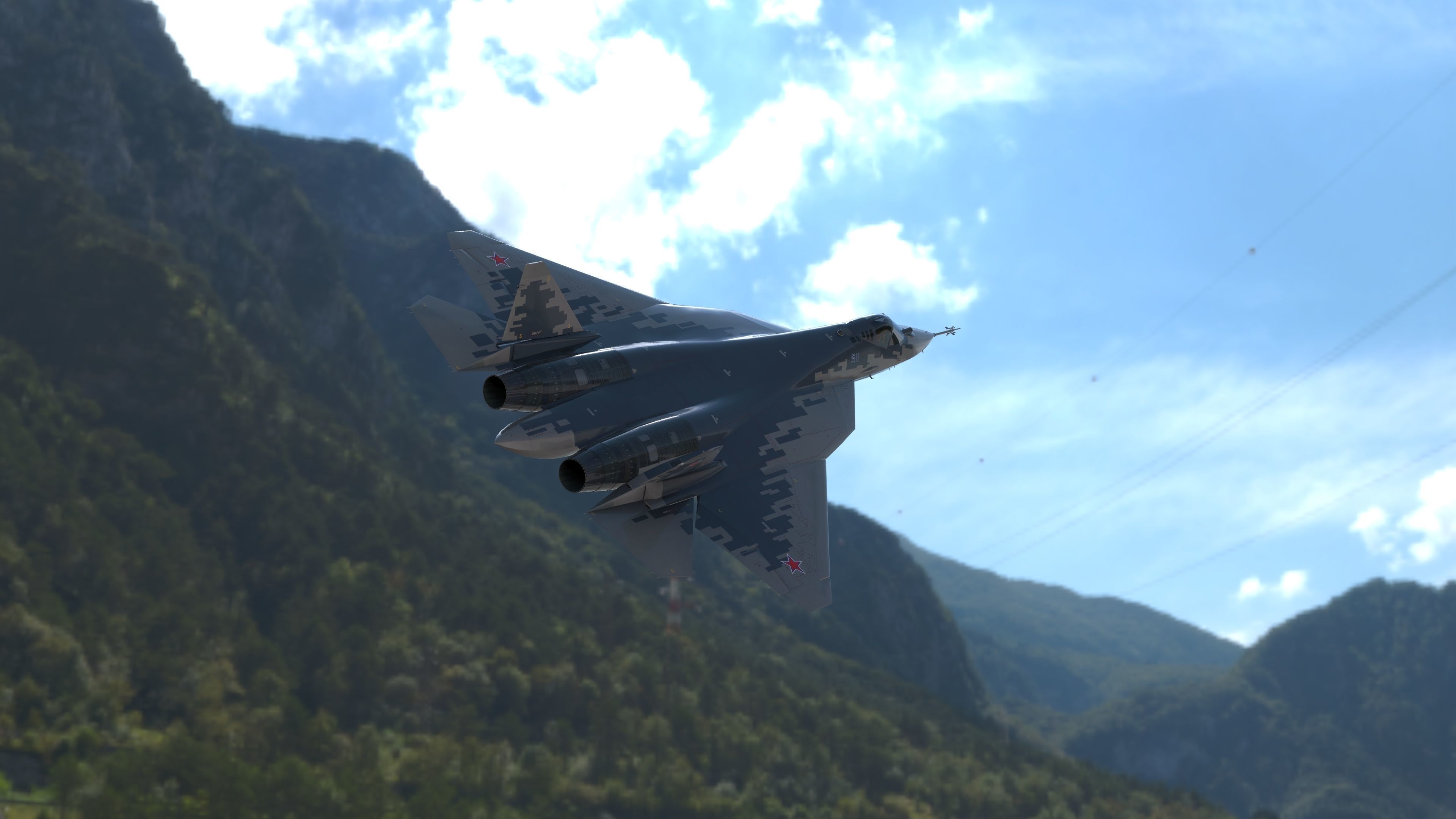Sukhoi Su-57 Felon with Cockpit Low-poly 3D model_17