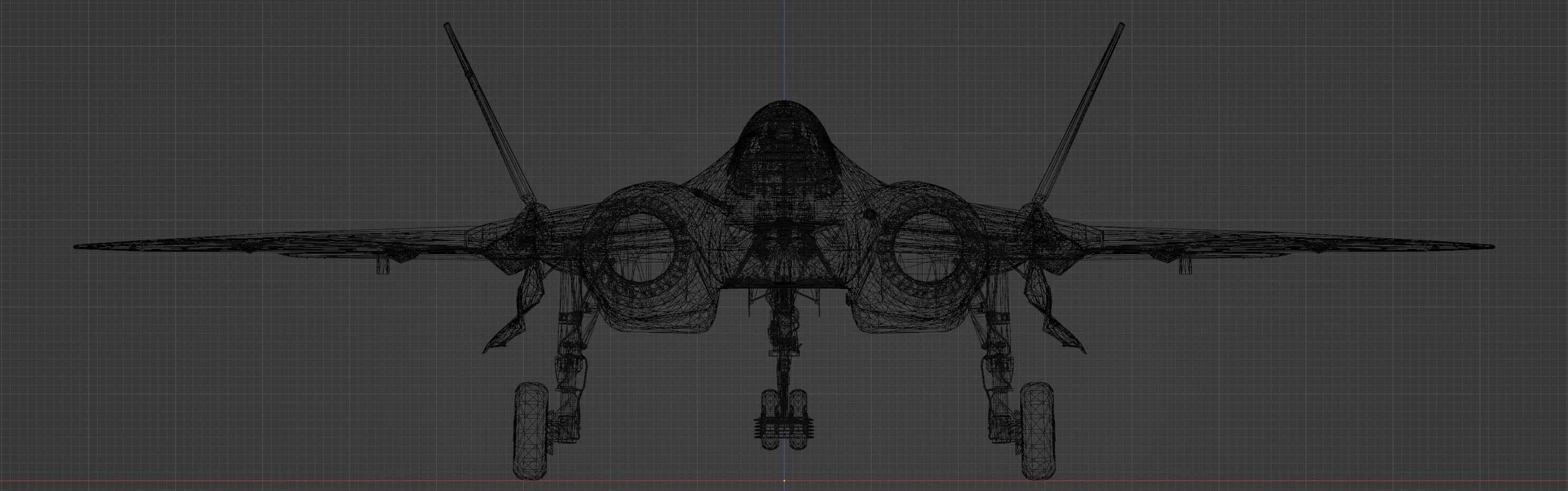 Sukhoi Su-57 Felon with Cockpit Low-poly 3D model_9