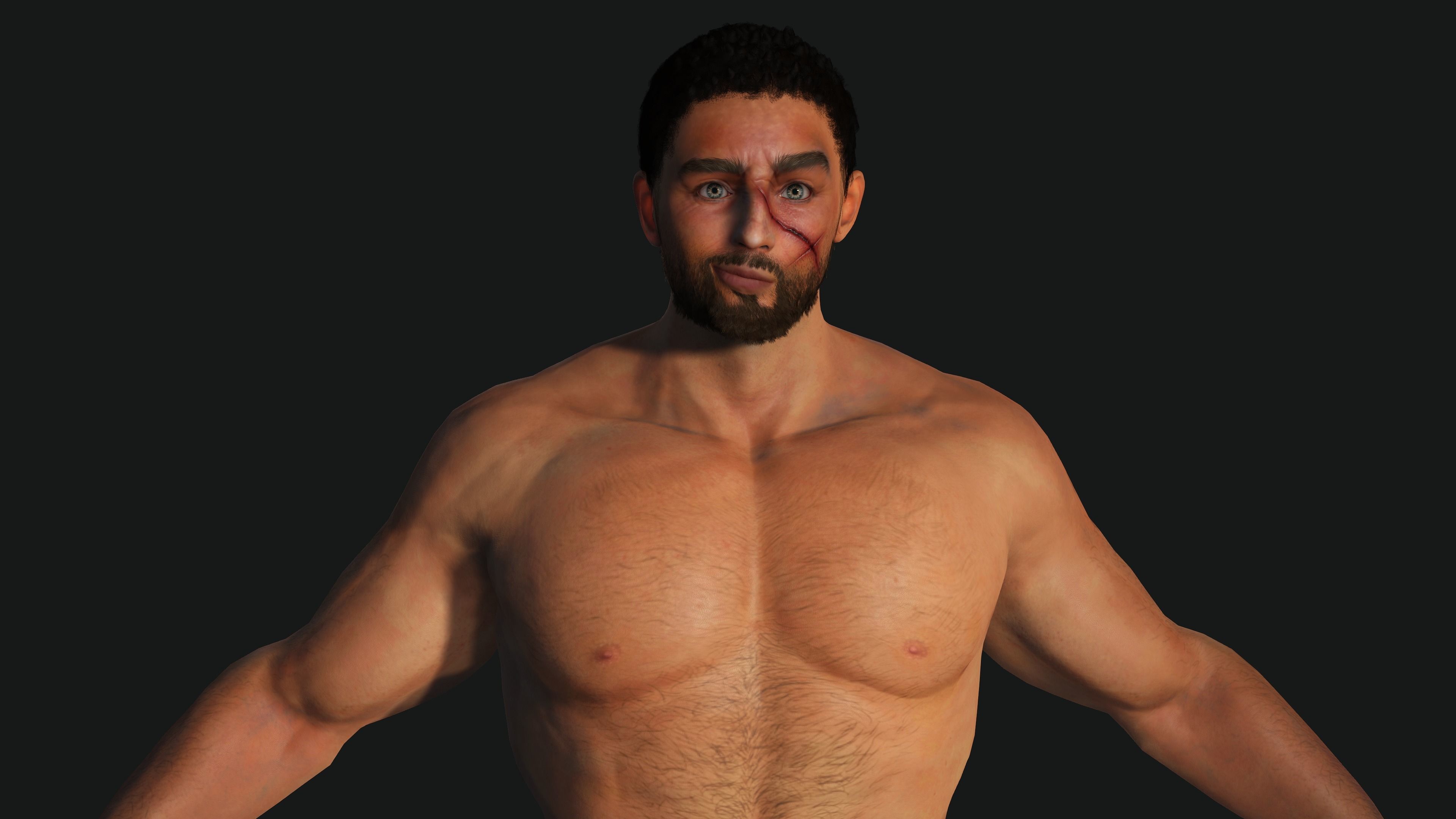 AAA 3D FANTASY MALE ASSASSIN-REALISTIC RIGGED GAME CHARACTER Low-poly 3D model_16