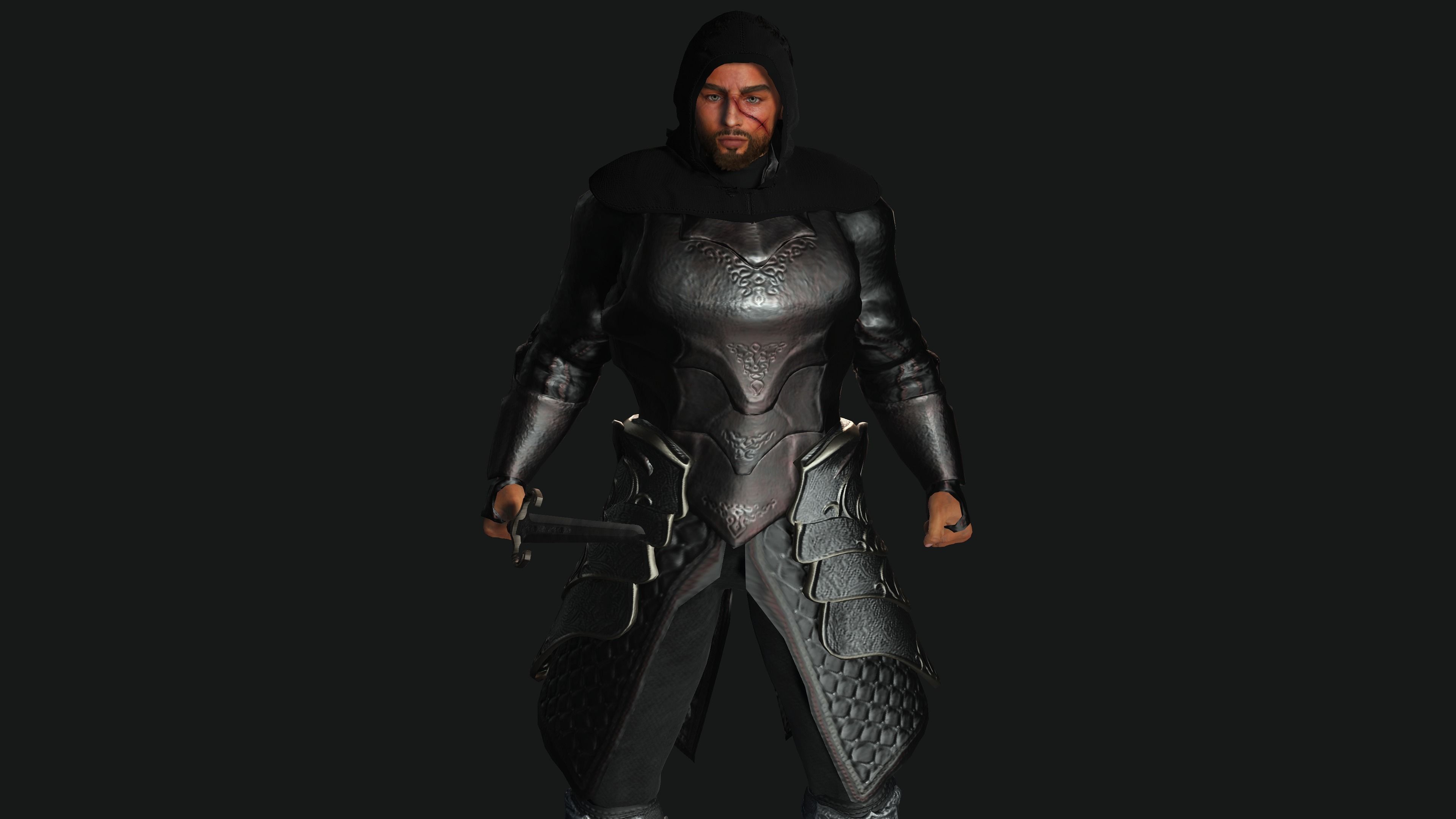 AAA 3D FANTASY MALE ASSASSIN-REALISTIC RIGGED GAME CHARACTER Low-poly 3D model_4