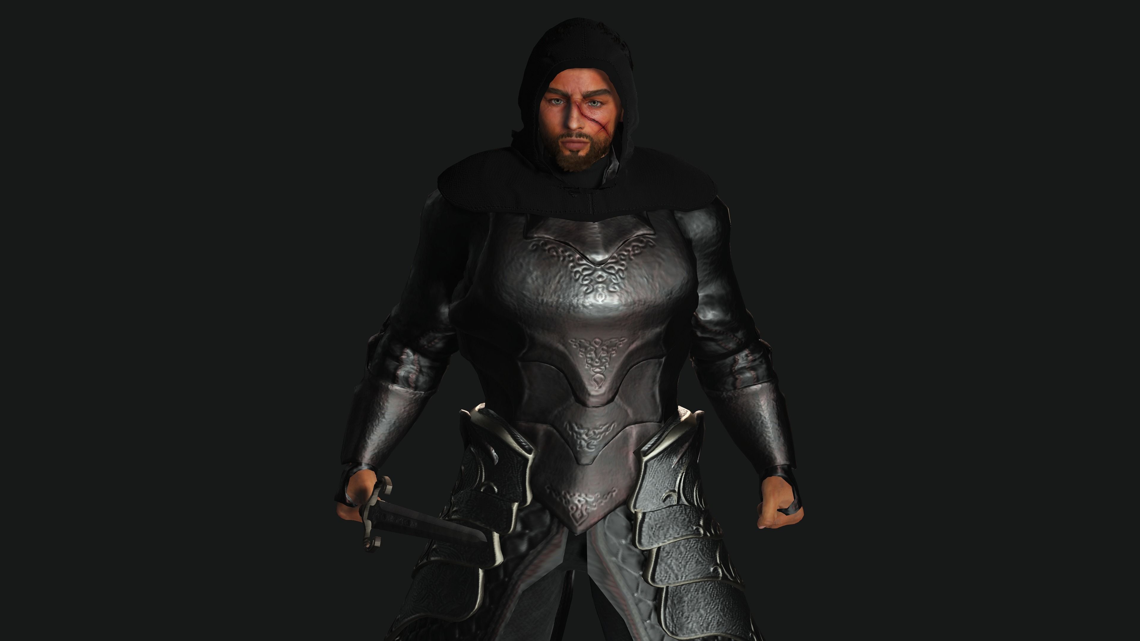 AAA 3D FANTASY MALE ASSASSIN-REALISTIC RIGGED GAME CHARACTER Low-poly 3D model_5
