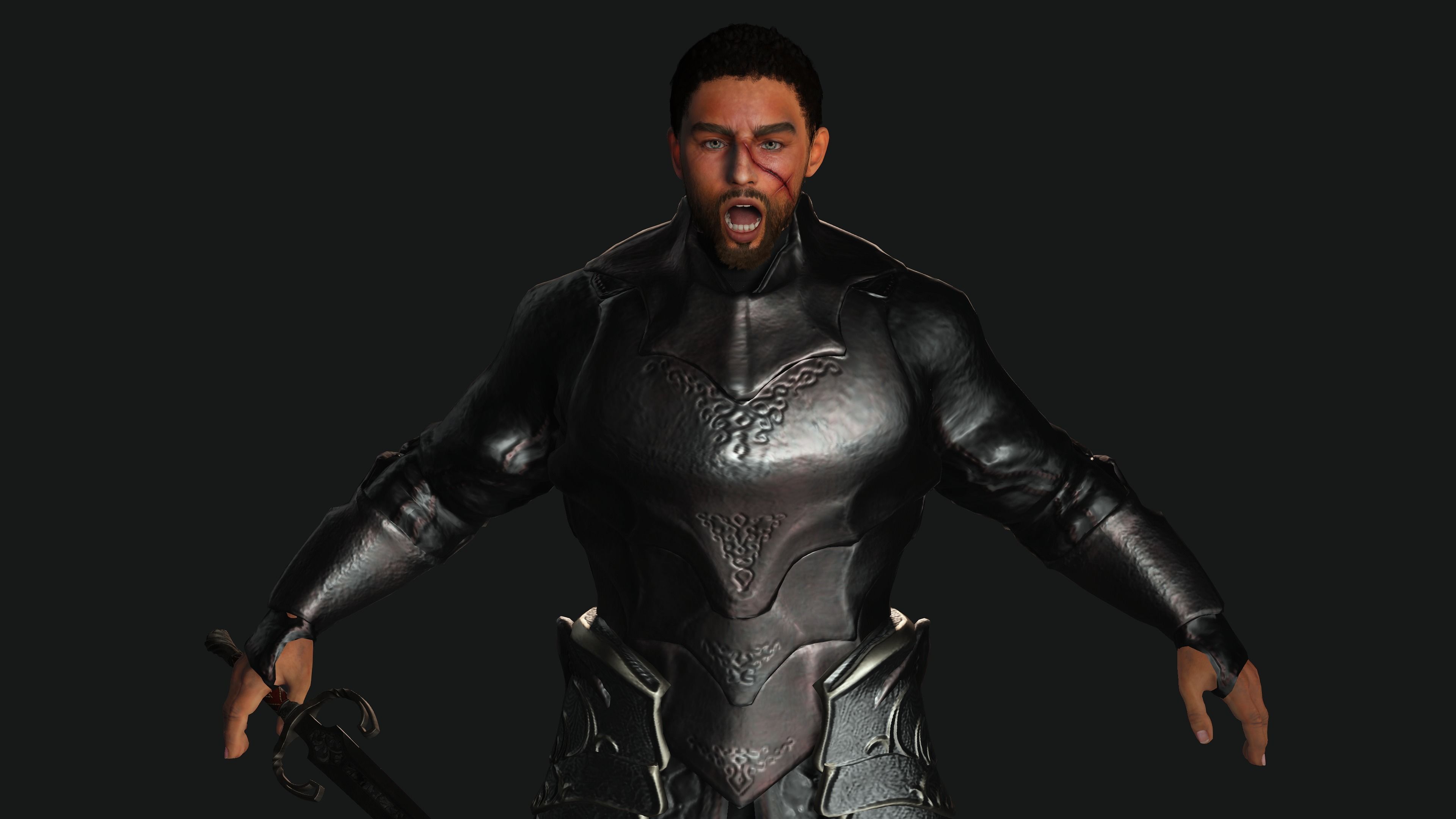 AAA 3D FANTASY MALE ASSASSIN-REALISTIC RIGGED GAME CHARACTER Low-poly 3D model_11