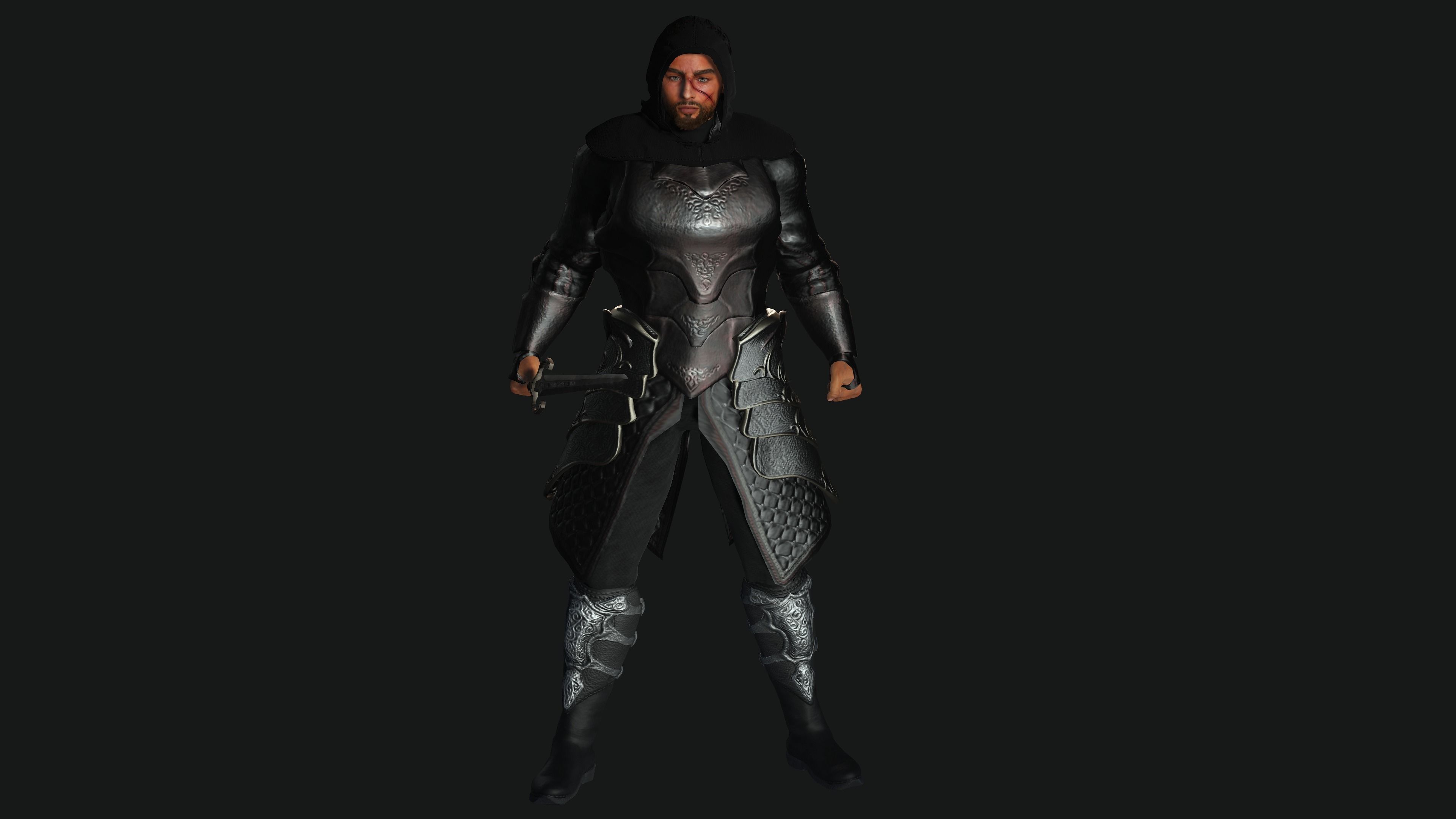 AAA 3D FANTASY MALE ASSASSIN-REALISTIC RIGGED GAME CHARACTER Low-poly 3D model_2