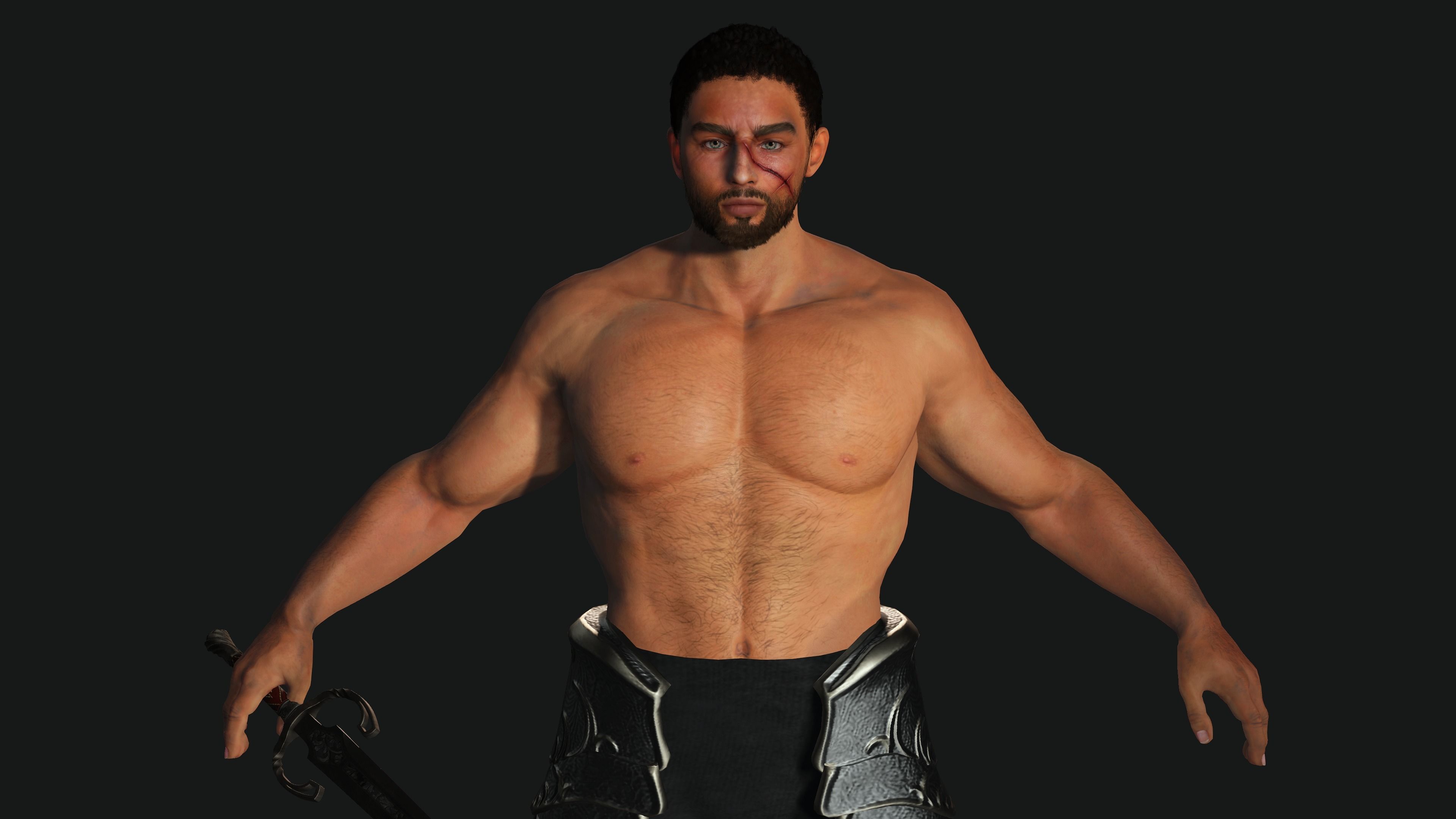 AAA 3D FANTASY MALE ASSASSIN-REALISTIC RIGGED GAME CHARACTER Low-poly 3D model_13