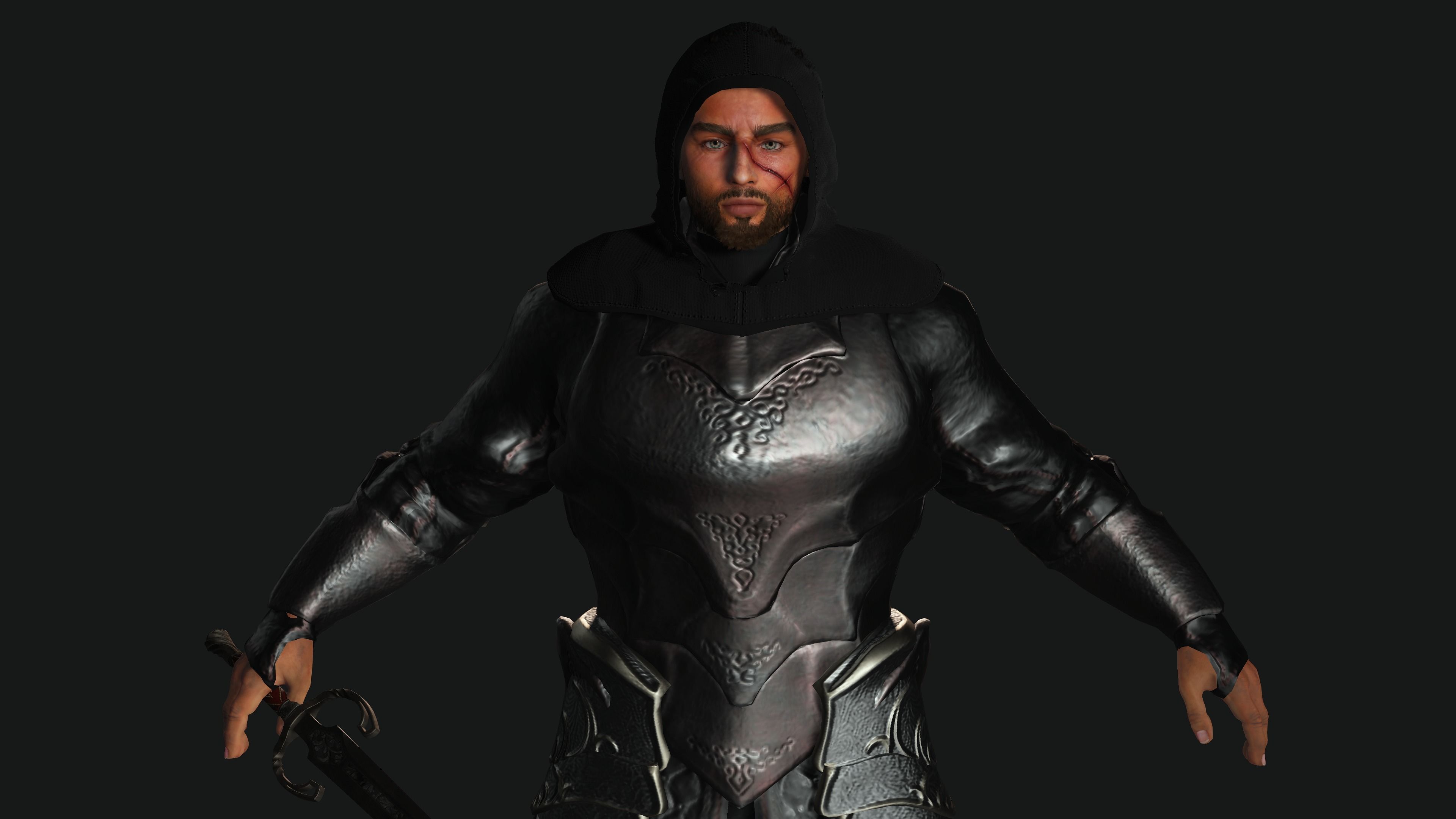 AAA 3D FANTASY MALE ASSASSIN-REALISTIC RIGGED GAME CHARACTER Low-poly 3D model_9