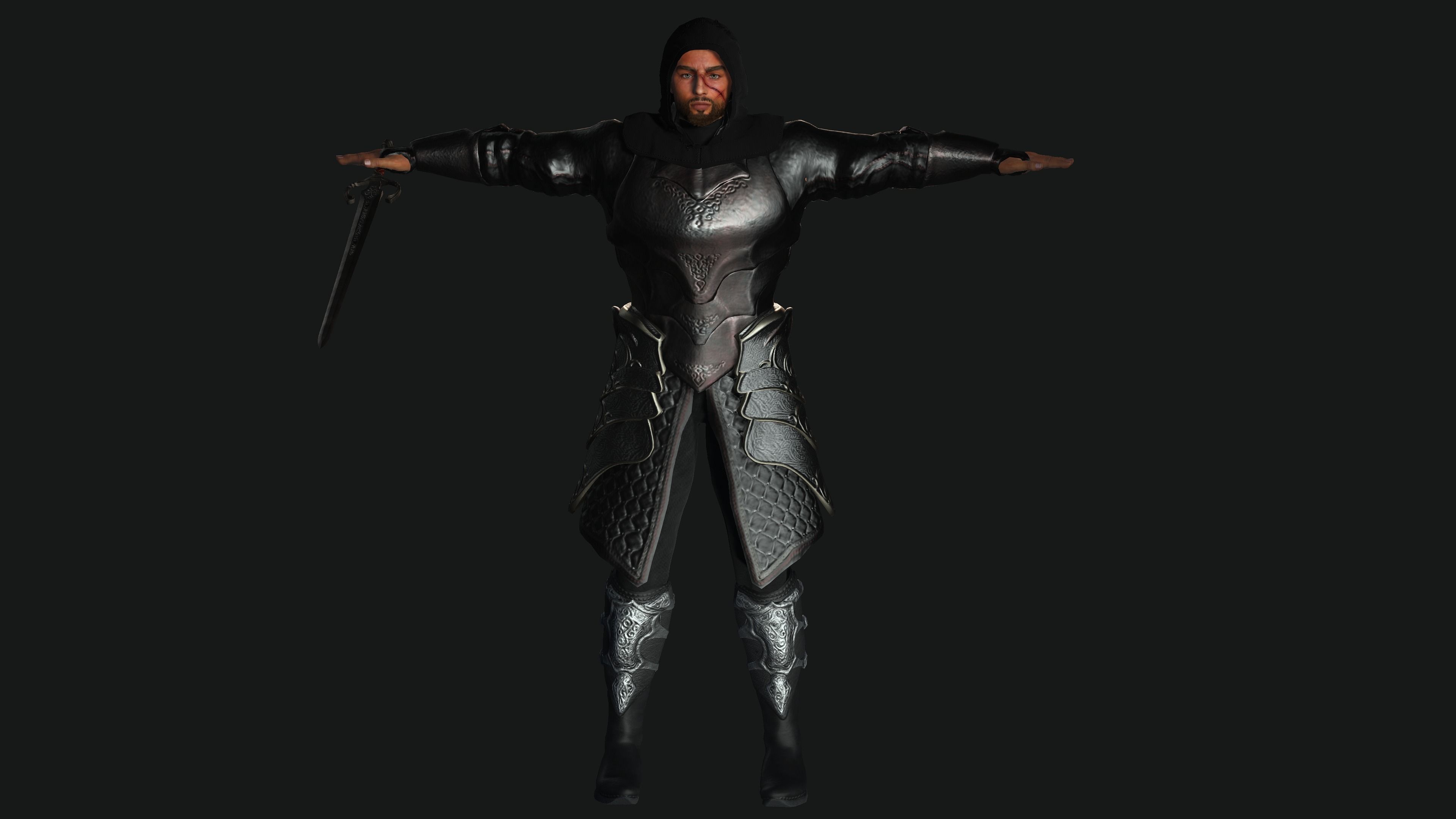 AAA 3D FANTASY MALE ASSASSIN-REALISTIC RIGGED GAME CHARACTER Low-poly 3D model_19