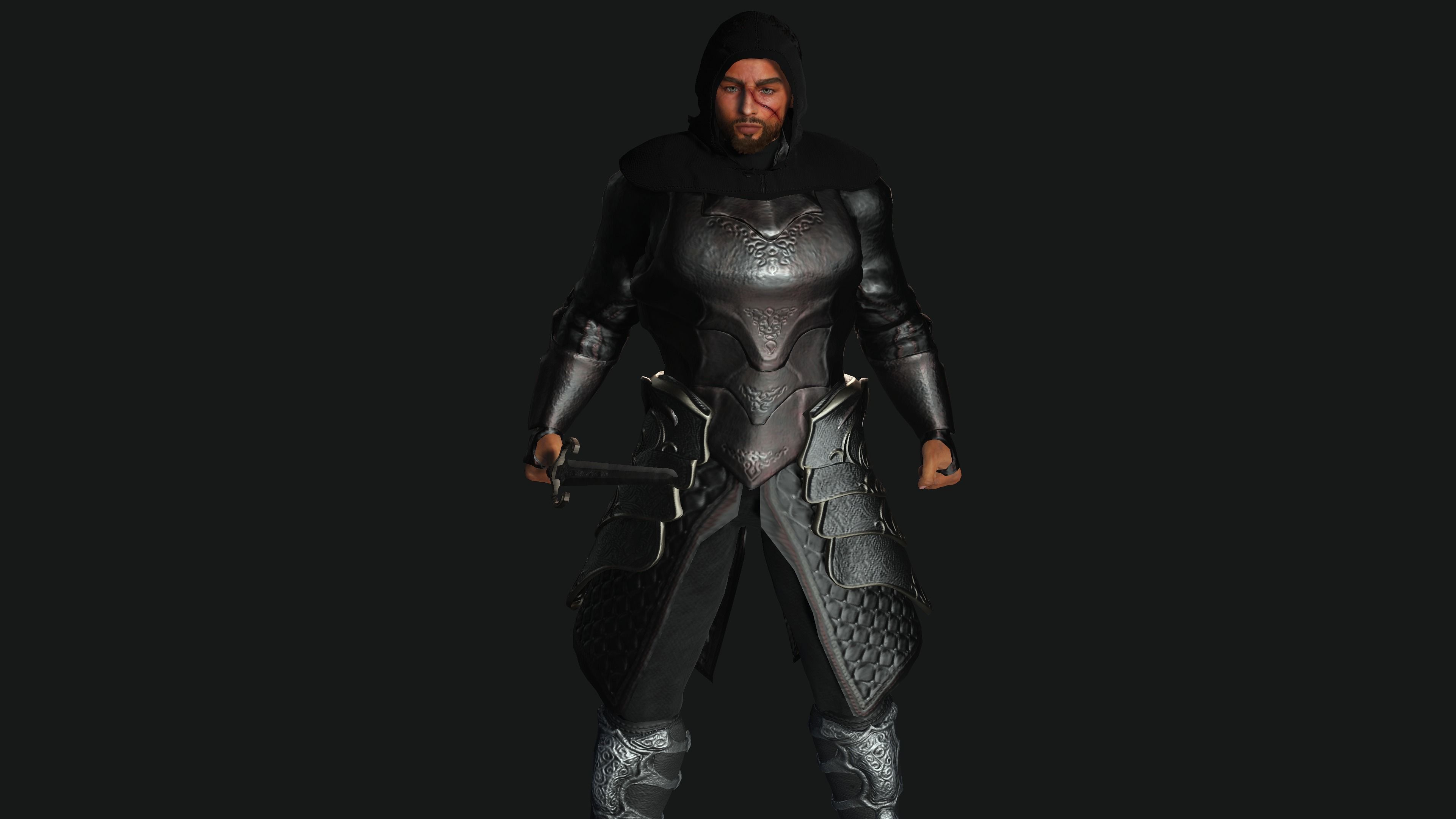 AAA 3D FANTASY MALE ASSASSIN-REALISTIC RIGGED GAME CHARACTER Low-poly 3D model_3