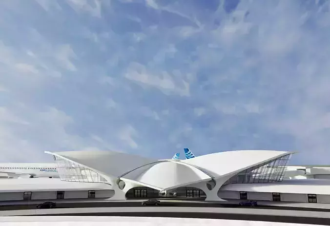 3D TWA Flight Center in 90s 3D model