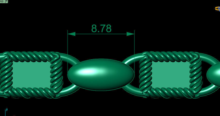 Trendy Chain Model BEST FOR ALL JEWELRY METALS 3D print model_3