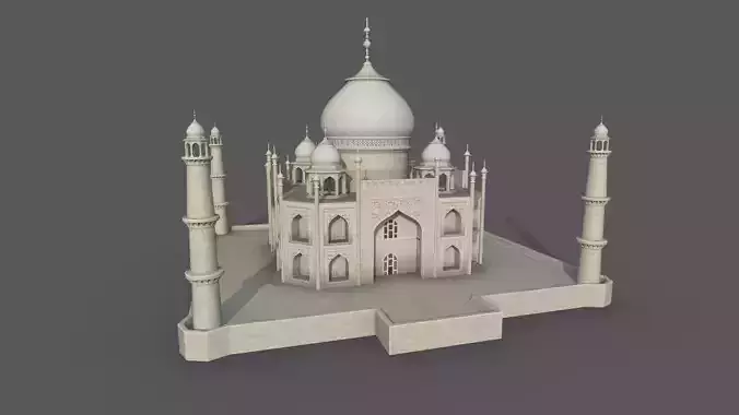 Taj Mahal - UNESCO 7 wonders Low-poly 3D model