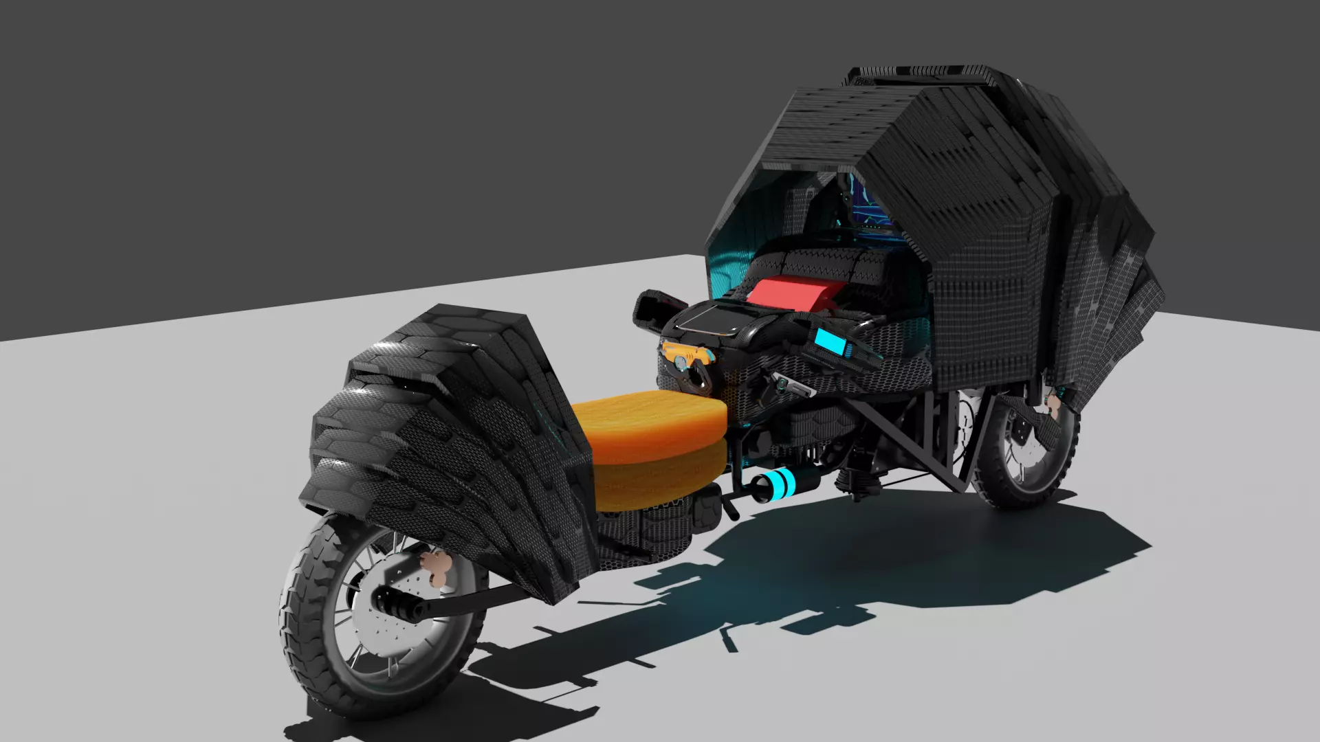 cosmic bike with shield  3D model_0