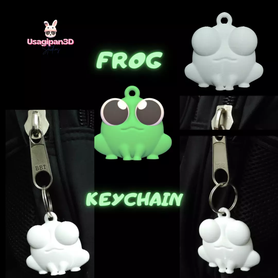 Frog Keychain 3D print model_0