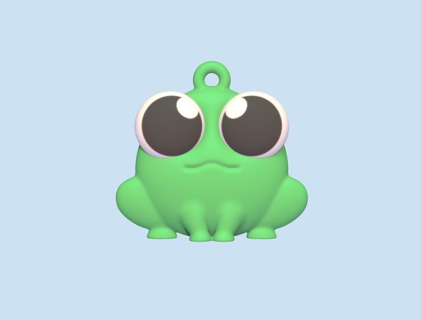 Frog Keychain 3D print model_1