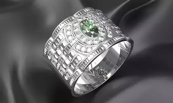 diamond ring silver  3D print model