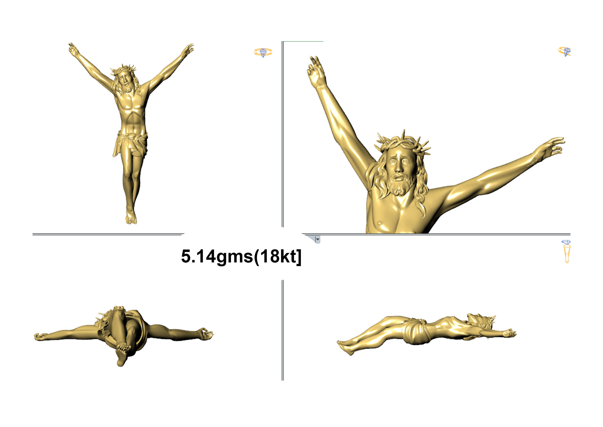 Jesus Christ pendant 3D print model 3D print model 3D print model_3