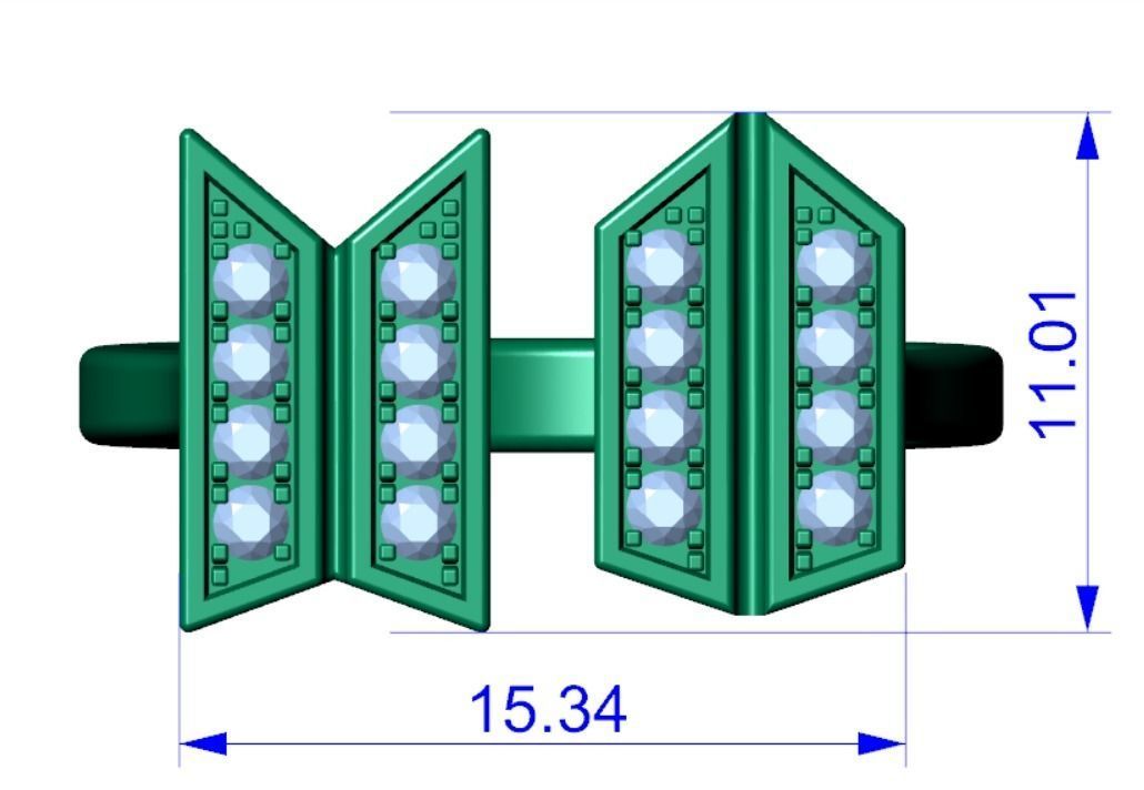 RING NN-01 BTS ARMY LOGO 3D print model_2