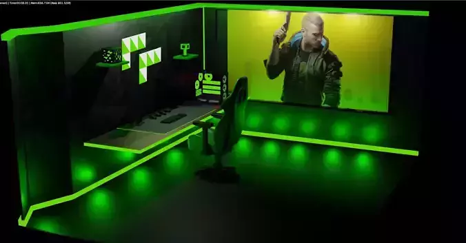 Gaming setup 3D model