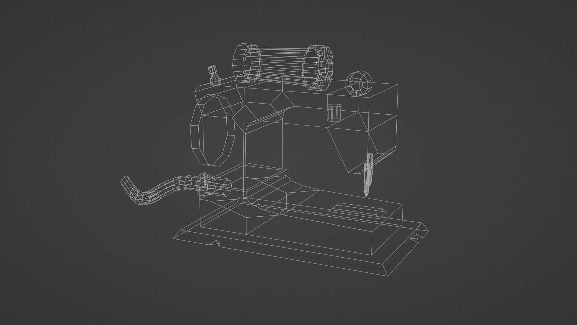 3D Stylized Sewing Machine Free low-poly 3D model_1