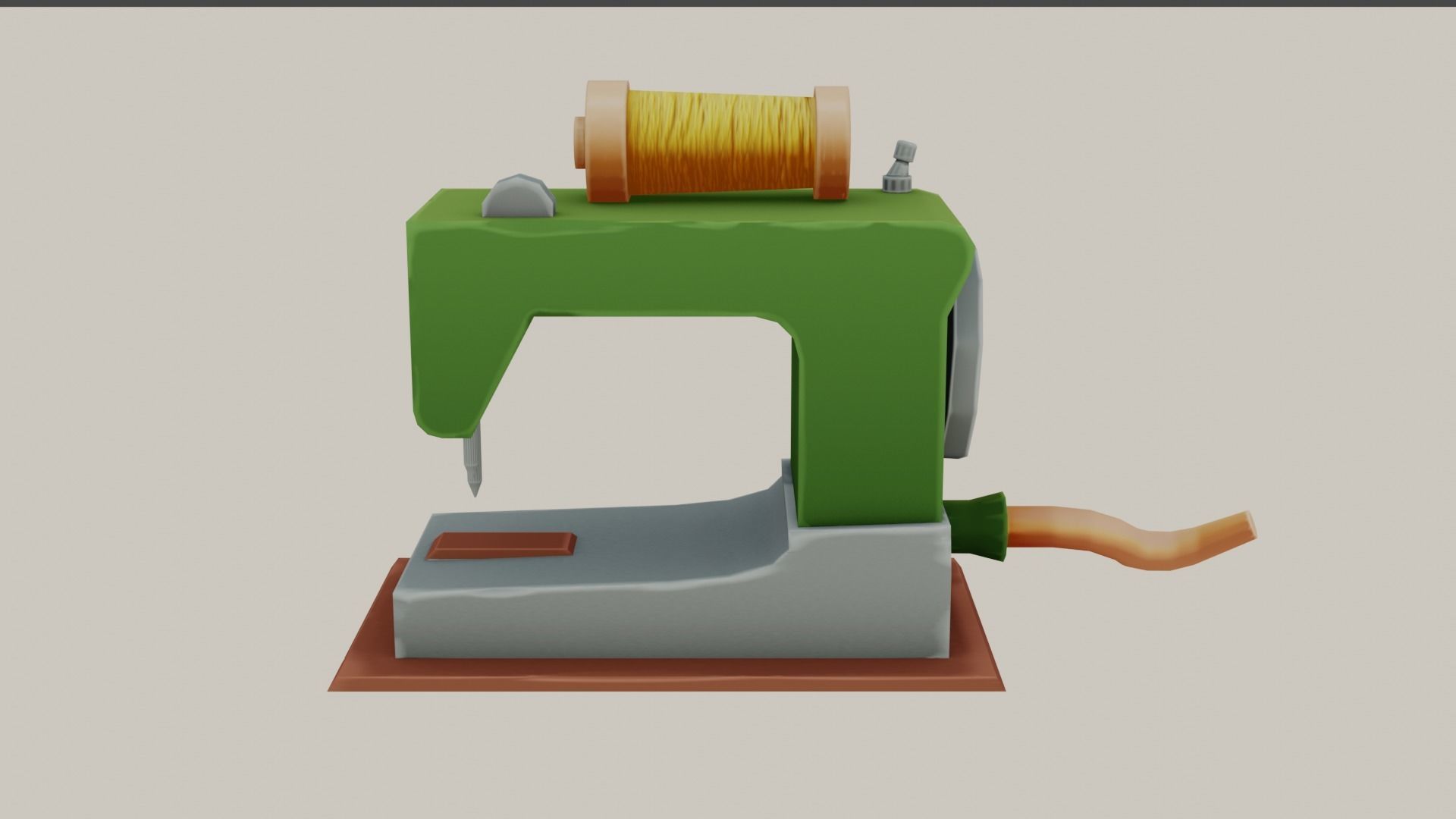 3D Stylized Sewing Machine Free low-poly 3D model_2