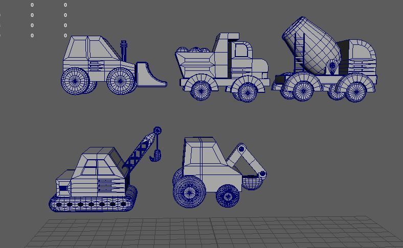 toy cars Low-poly 3D model_10