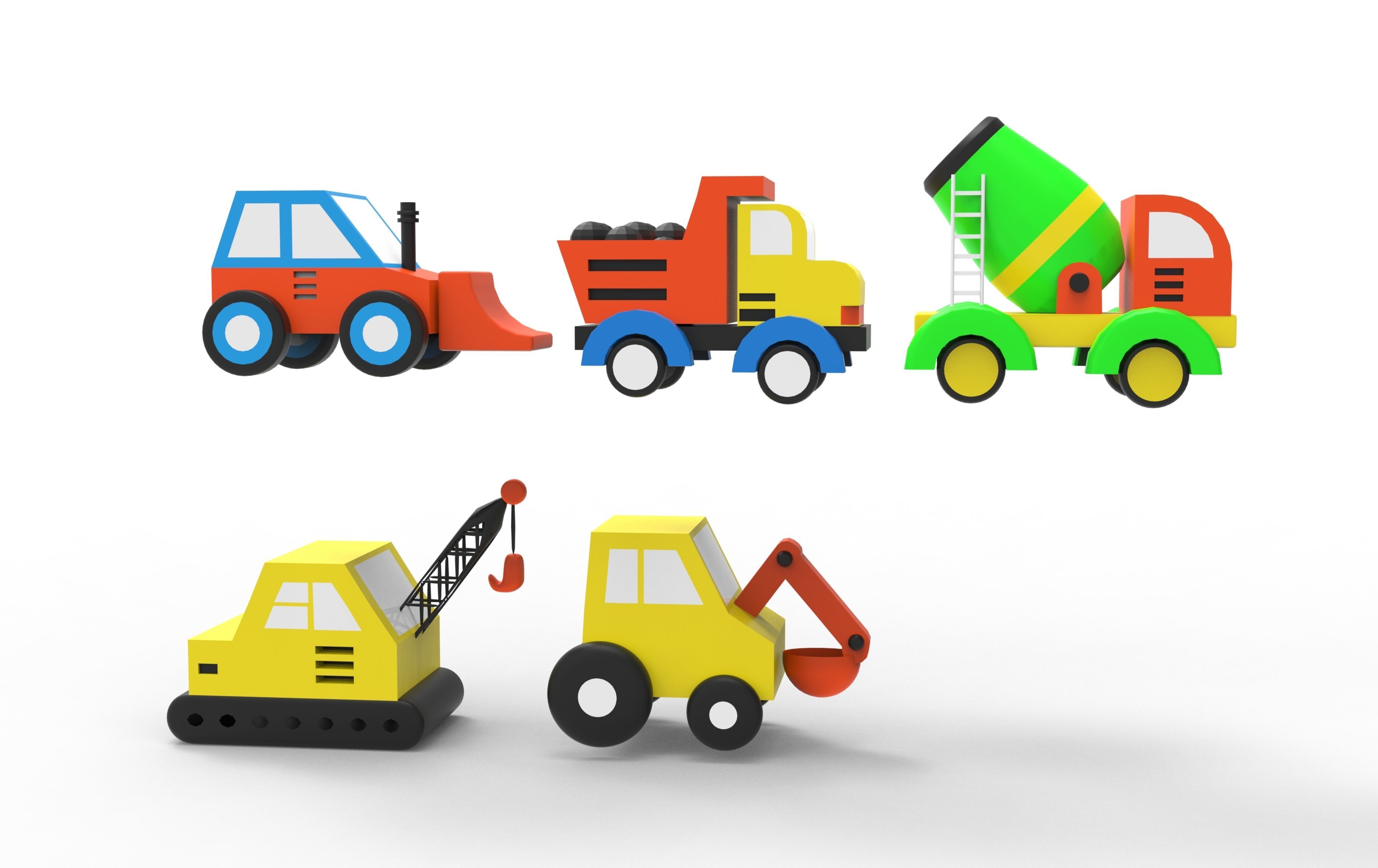 toy cars Low-poly 3D model_6