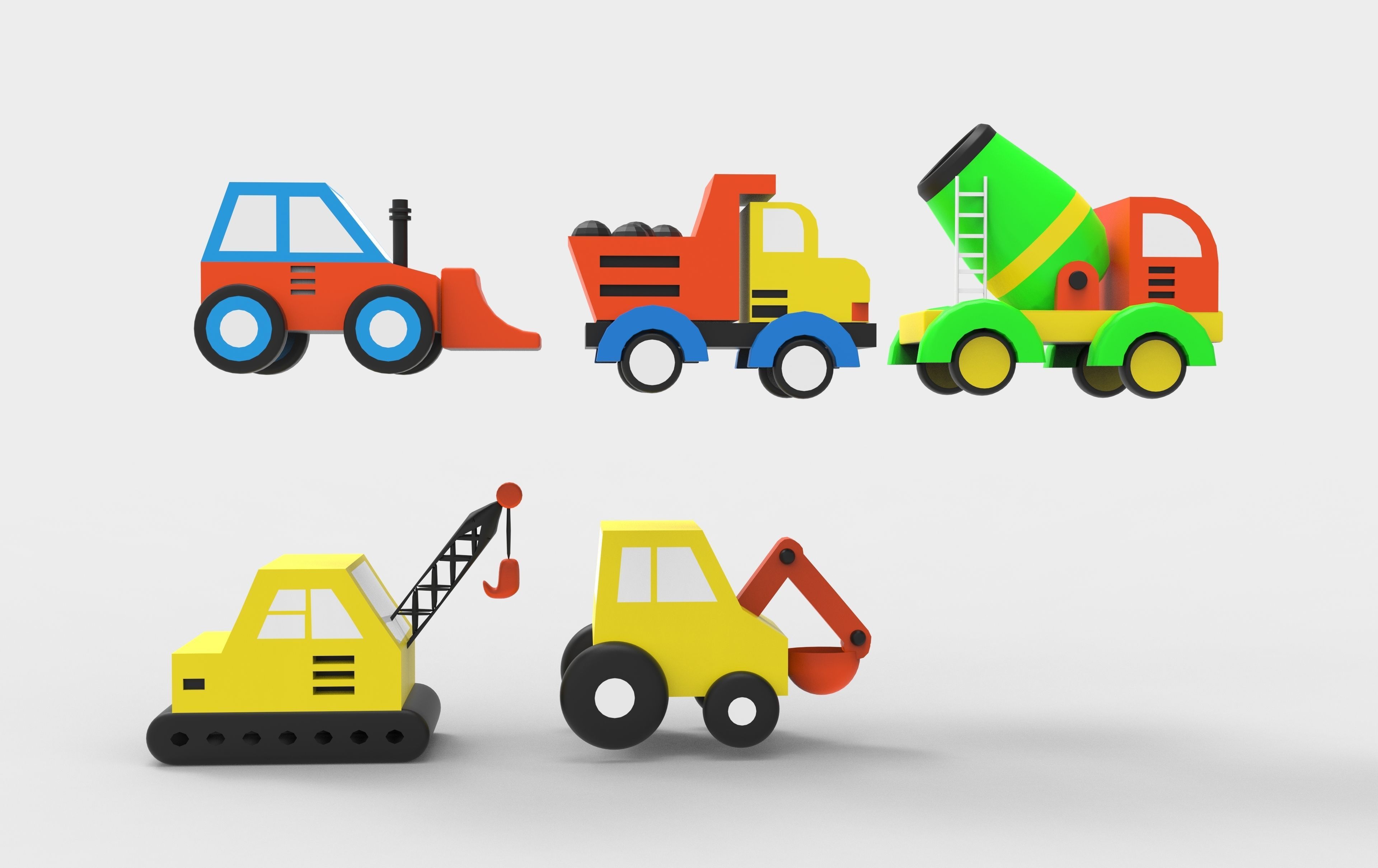 toy cars Low-poly 3D model_5