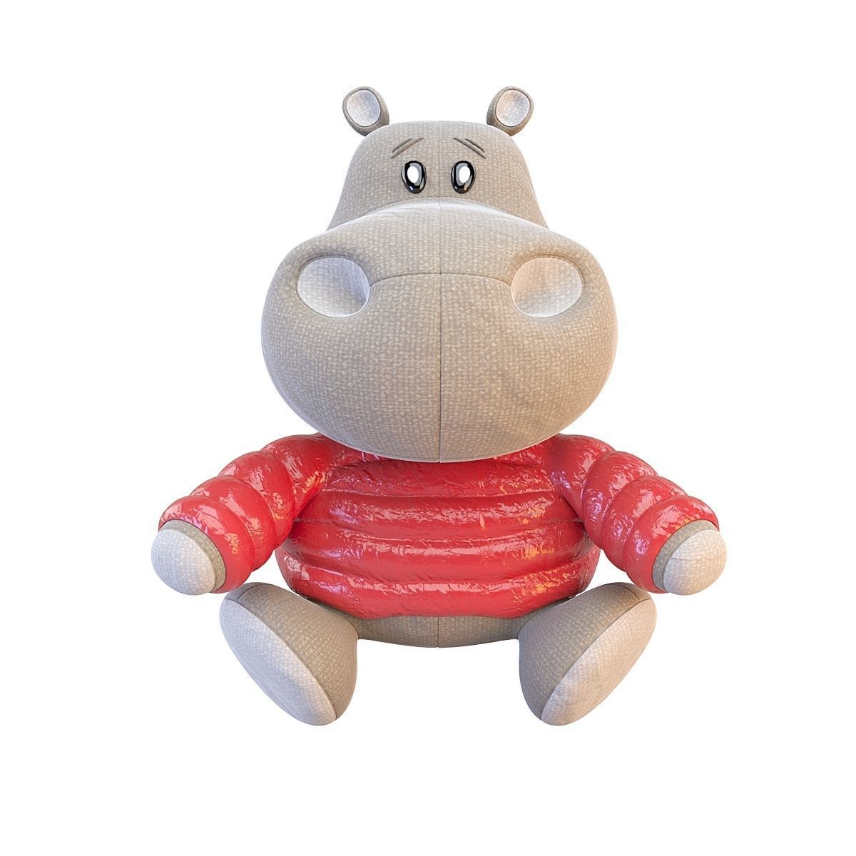 Soft toy hippo 3D model_1