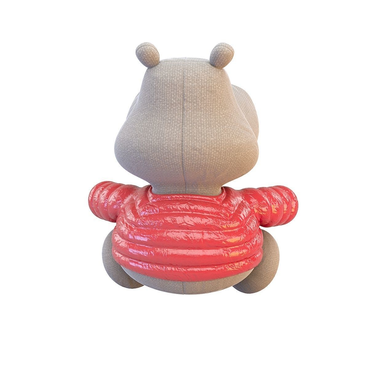 Soft toy hippo 3D model_3