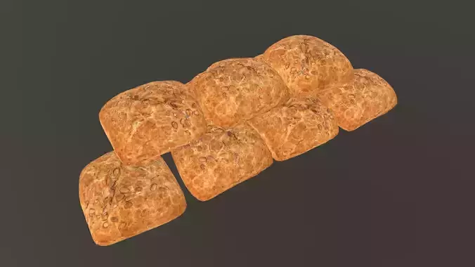 Bread Roll AR VR PBR  Lowpoly with game ready 3d Model