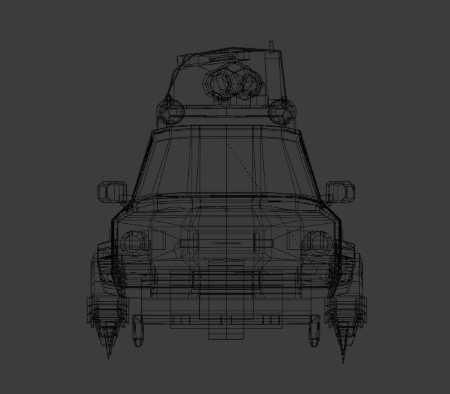 Flying Car 3D Model Low-poly 3D model_10