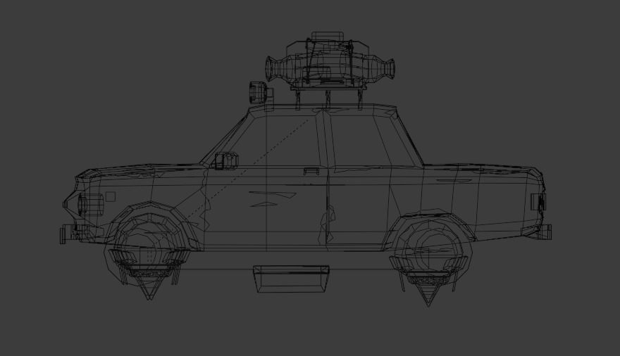 Flying Car 3D Model Low-poly 3D model_11