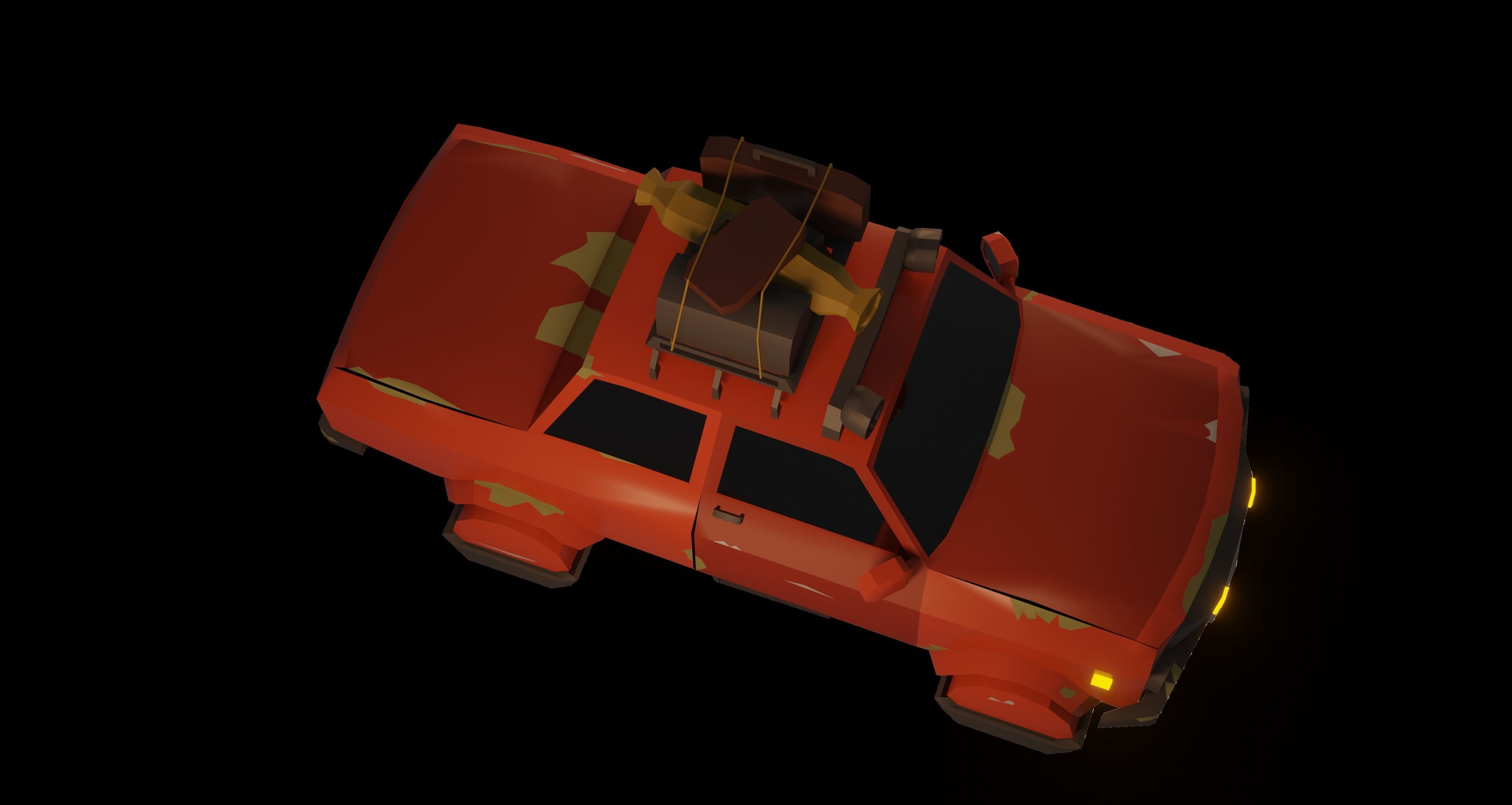 Flying Car 3D Model Low-poly 3D model_4