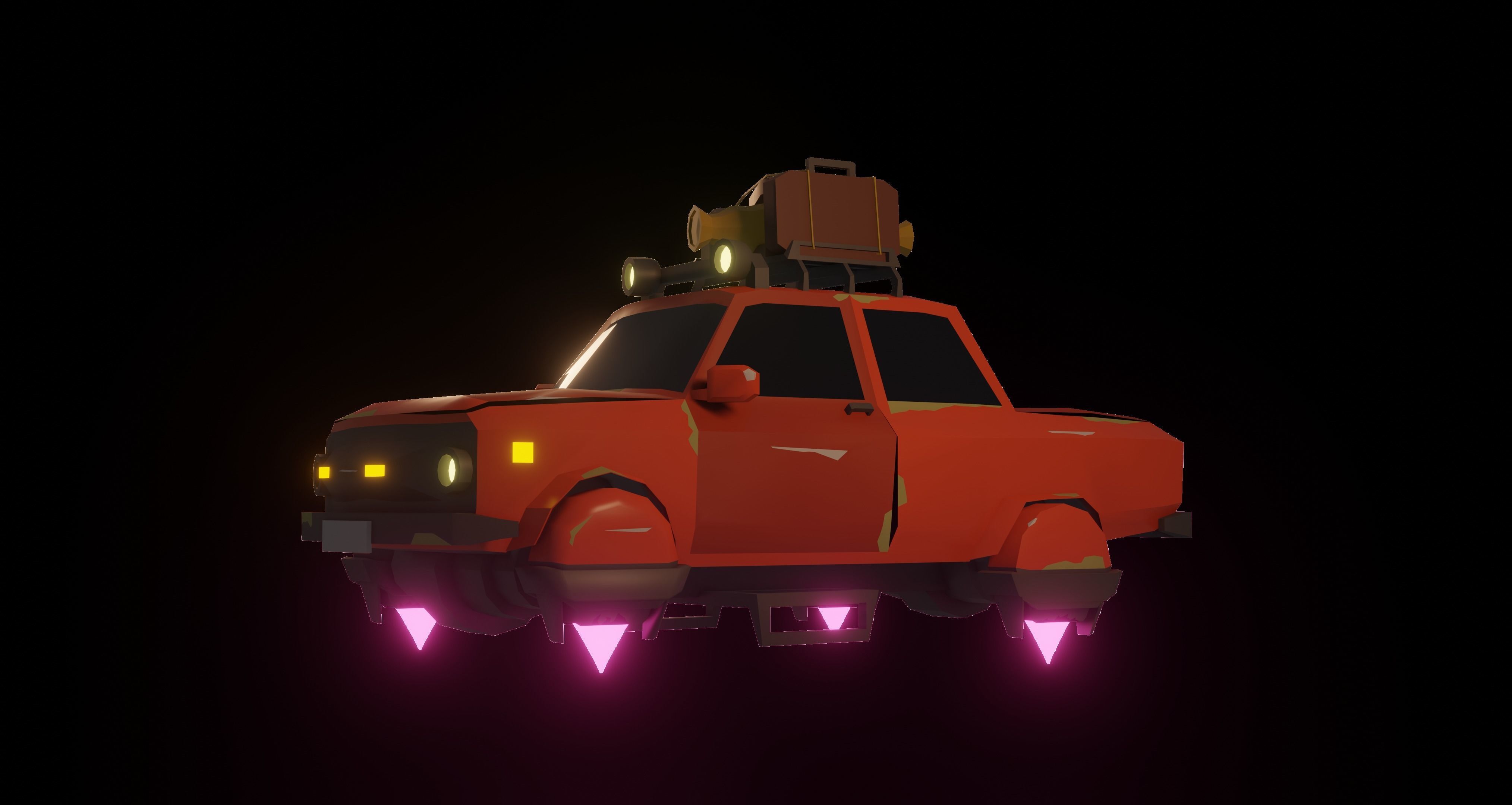 Flying Car 3D Model Low-poly 3D model_1