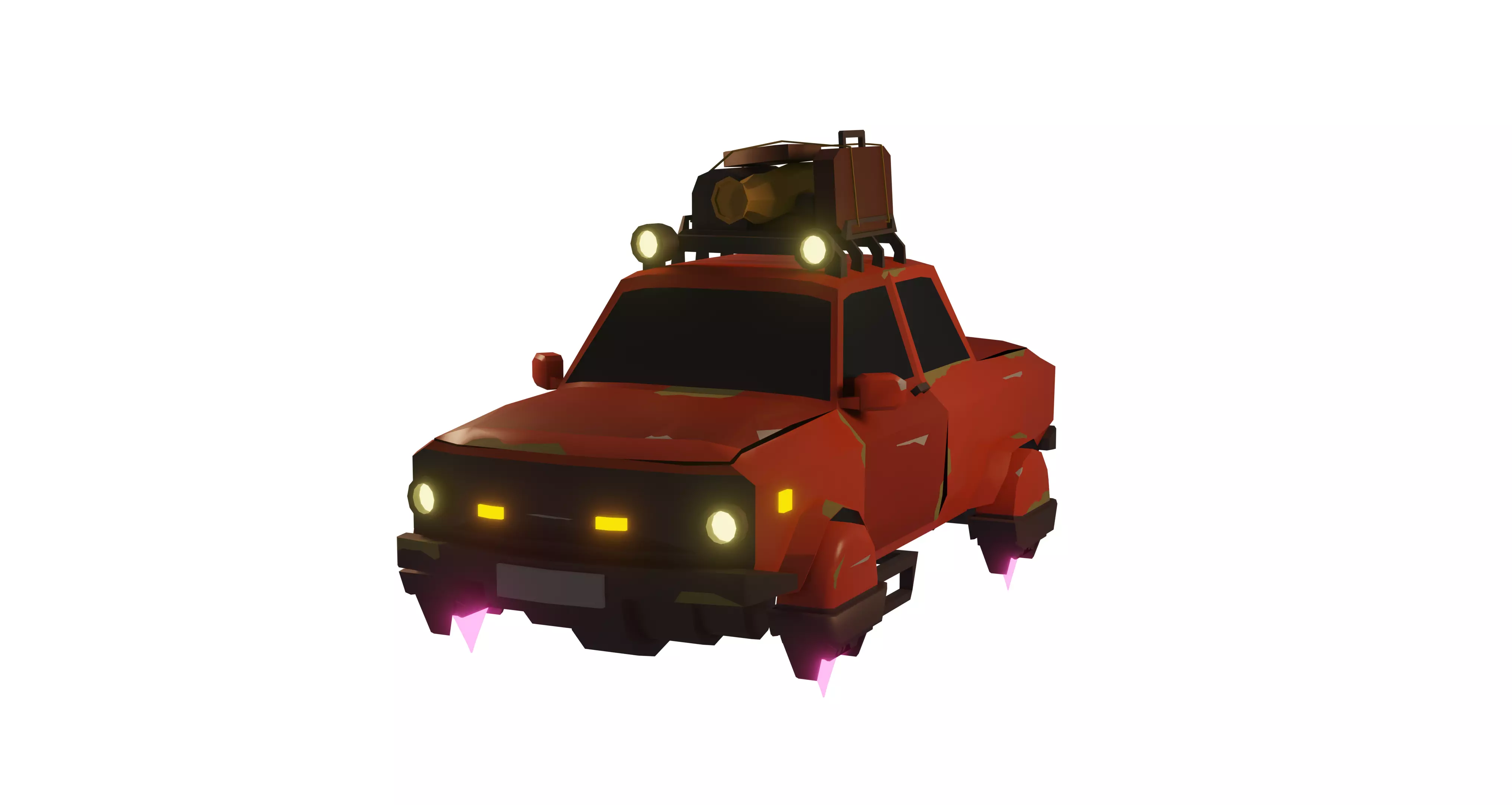 Flying Car 3D Model Low-poly 3D model_0