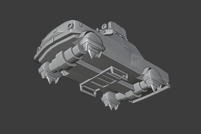 Flying Car 3D Model Low-poly 3D model_6