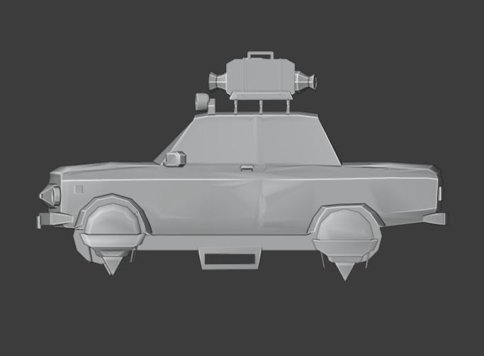 Flying Car 3D Model Low-poly 3D model_8