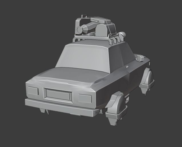 Flying Car 3D Model Low-poly 3D model_5