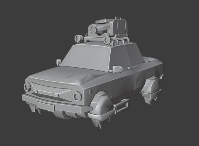 Flying Car 3D Model Low-poly 3D model_7