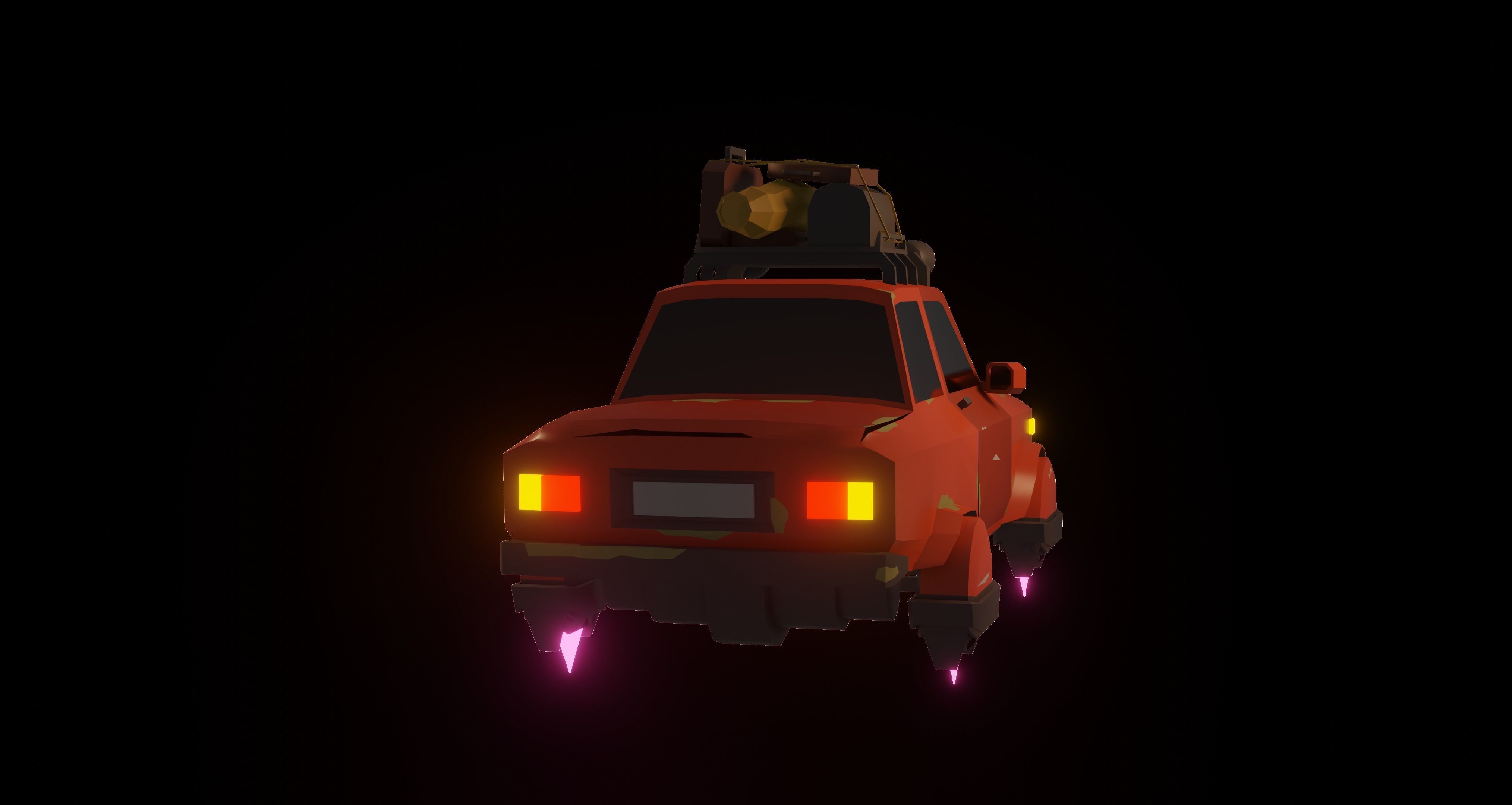 Flying Car 3D Model Low-poly 3D model_2