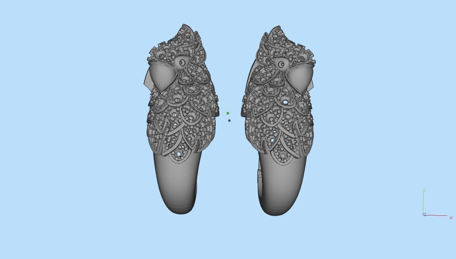 parrot  earrings 3D print model_21