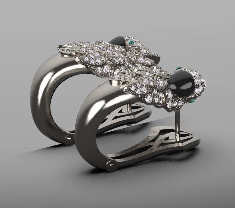 parrot  earrings 3D print model_29