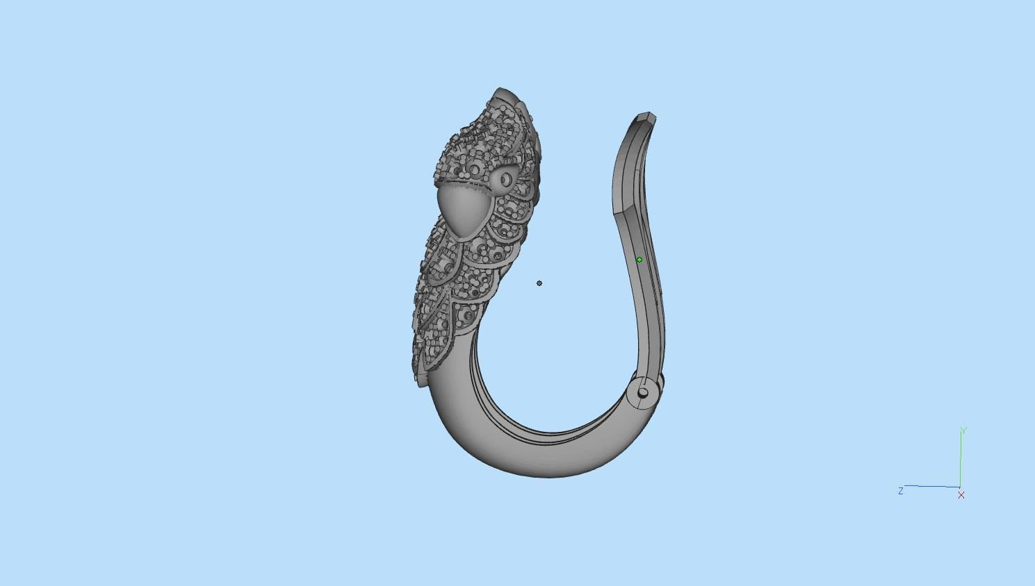 parrot  earrings 3D print model_30